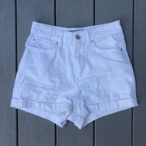 White Denim Mom Shorts Size 0